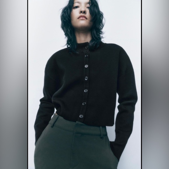 Zara shoulder pad knit cardigan - Picture 10 of 15